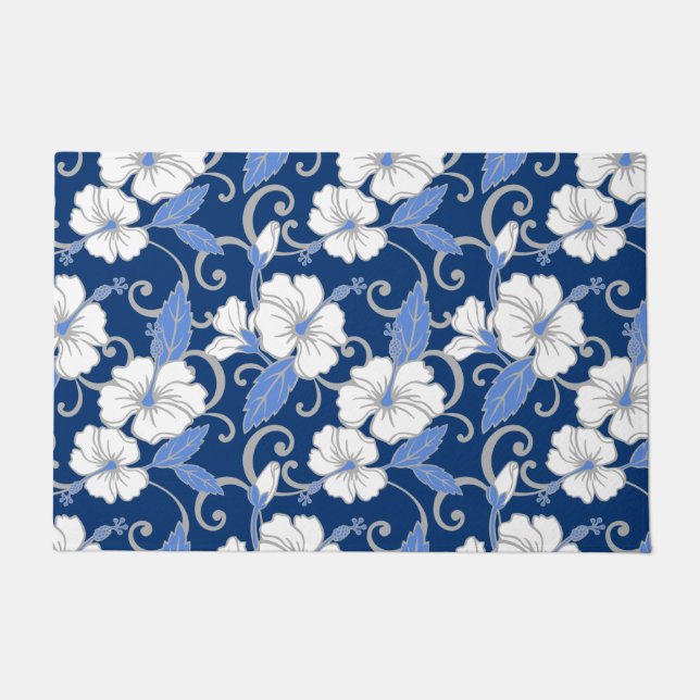 POLYNESISCHE TRAUME (BLAU) FUßMATTE (Vorderseite)