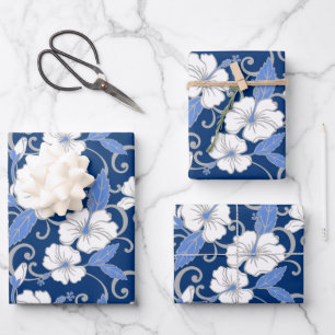 POLYNESISCHE TRAUME (BLAU) GESCHENKPAPIER SET