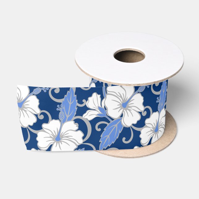 POLYNESISCHE TRAUME (BLAU) SATINBAND (Spule)