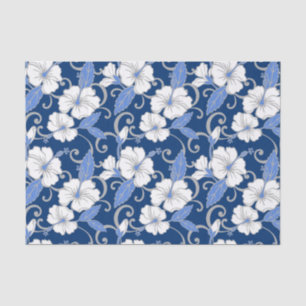 POLYNESISCHE TRAUME (BLAU) SEIDENPAPIER