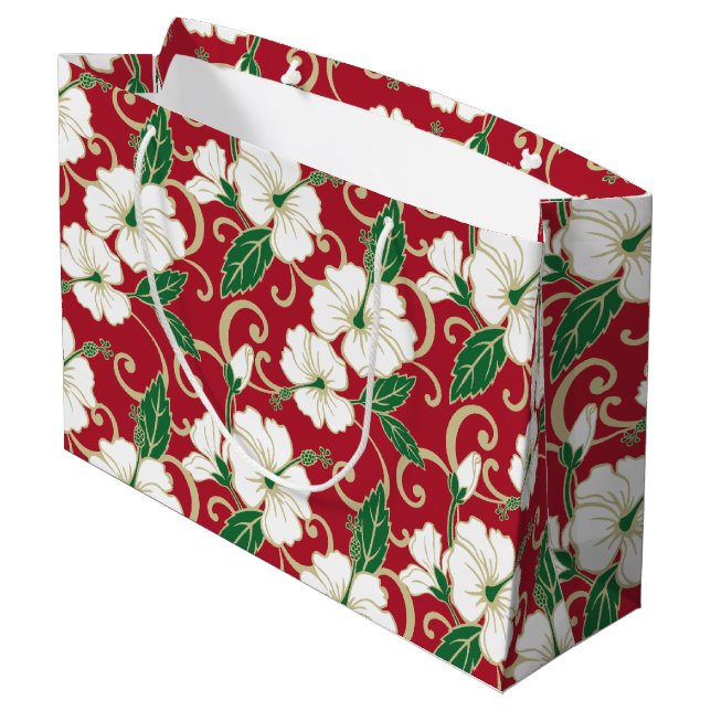 POLYNESISCHE TRAUME (CHRISTMAS) Geschenktasche Große Geschenktüte (Rückseite Schrägansicht)