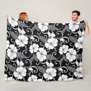 POLYNESISCHER TRAAM (SCHWARZ) FLEECEDECKE