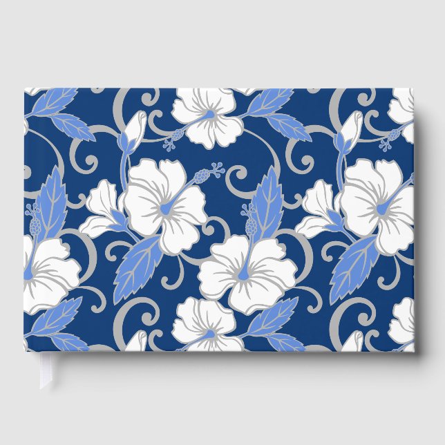 POLYNESISCHER TRAUM IN MUSTER BLAU GÄSTEBUCH (Vorderseite)