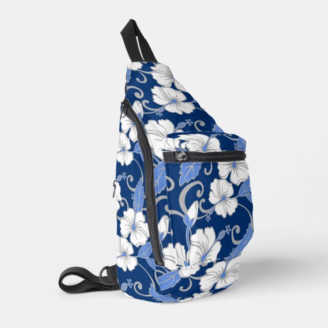 POLYNESISCHES TRAUMPATTER IN BLAU CROSSBODY BAG (Linke Seite)