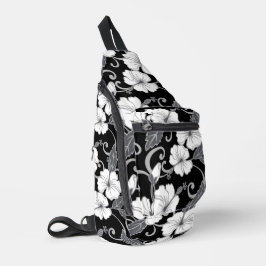 POLYNESISCHES TRAUMPATTER IN SCHWARZ CROSSBODY BAG