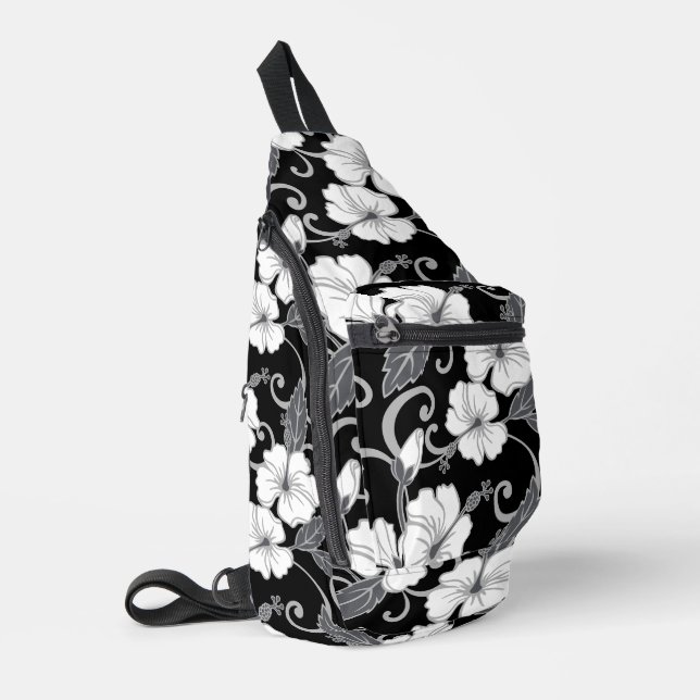 POLYNESISCHES TRAUMPATTER IN SCHWARZ CROSSBODY BAG (Linke Seite)