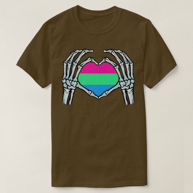Polyseual Gay Skeleton seual Identity Nonbinary T-Shirt (Design vorne)