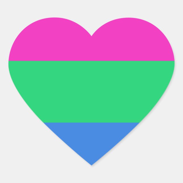 Polysex Pride Flag Herz-Aufkleber (Vorderseite)