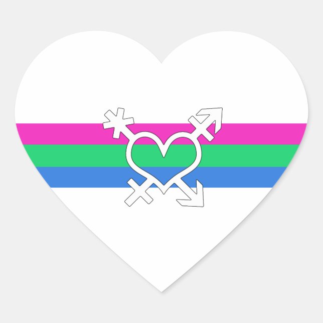 Polysex Pride Flag Herz-Aufkleber (Vorderseite)