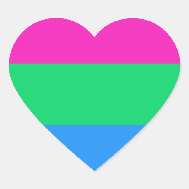 Polysex Pride Flag Herz-Aufkleber (Vorderseite)