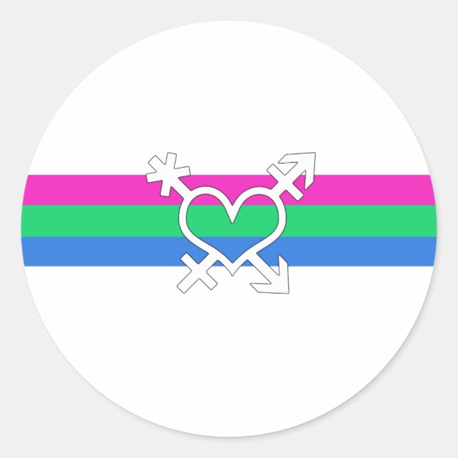 Polysex Pride Flag Runder Aufkleber (Vorderseite)