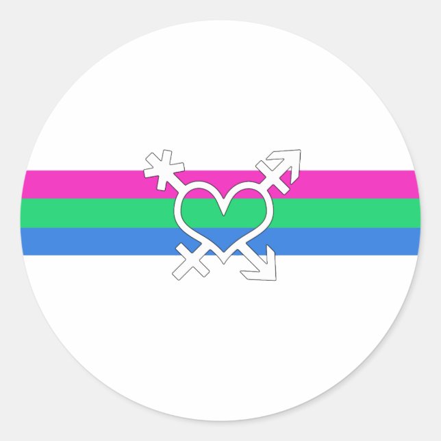 Polysex Pride Flag Runder Aufkleber (Vorderseite)