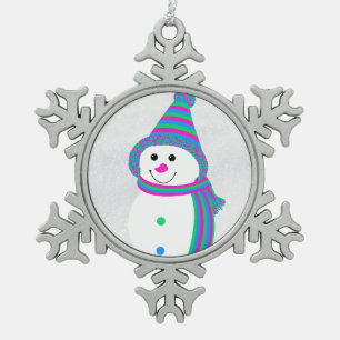 Polysexual Pride Snowman Snowperson Poly Flag Schneeflocken Zinn-Ornament