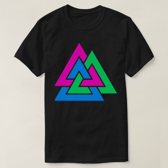 Polysexual Viking Valknut T-Shirt (Design vorne)