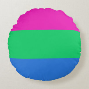 Polysexuelle Pride-Flagge Rundes Kissen