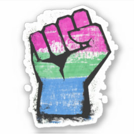 Polysexuelle Protestfalte Aufkleber