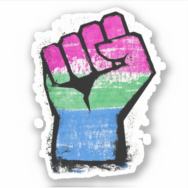 Polysexuelle Protestfalte Aufkleber (Vorderseite)
