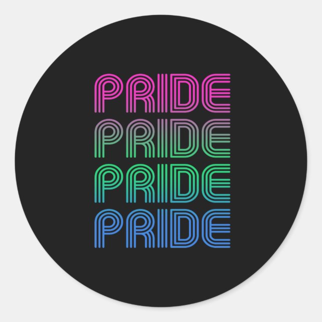 Polysexueller Retro-Stolz Runder Aufkleber (Vorderseite)
