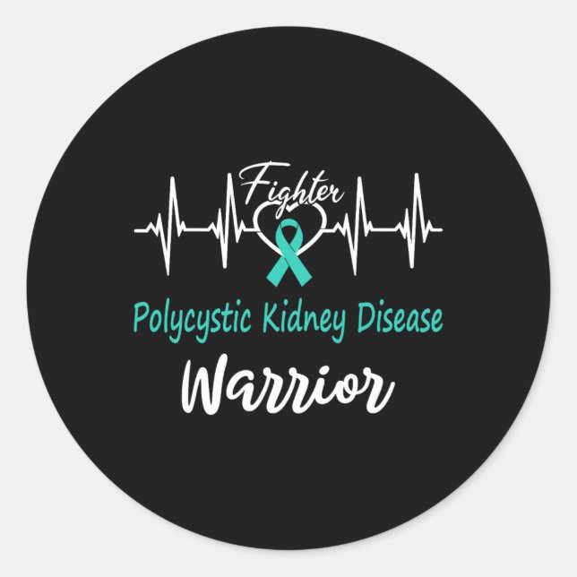 Polyzystische Nierenerkrankung Pkd Warrior Heartbe Runder Aufkleber (Vorderseite)