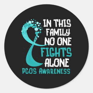 Polyzystisches Ovarialsyndrom Pcos Aquamarin Ribbo Runder Aufkleber