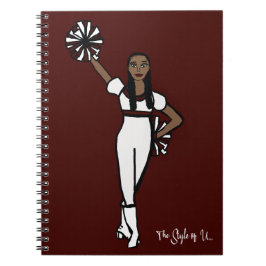 Pom Dancer White Burgundy Accent P Notizblock