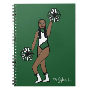 Pom Dancer White Green Accent P Notizblock