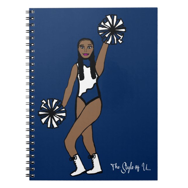 Pom Dancer White Navy Notebook P Notizblock (Vorderseite)
