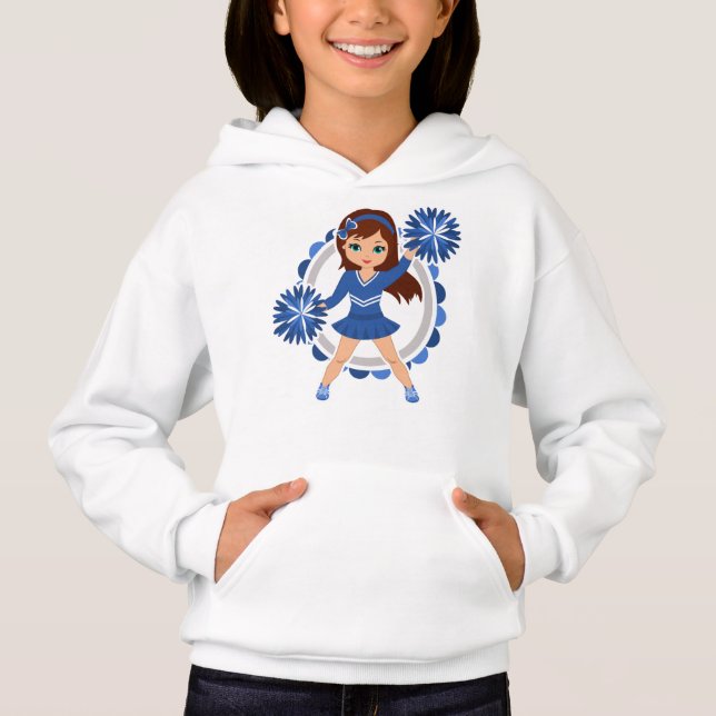 Pom-pom girl Bleue Brunette - Mignonne Cheval (Devant)