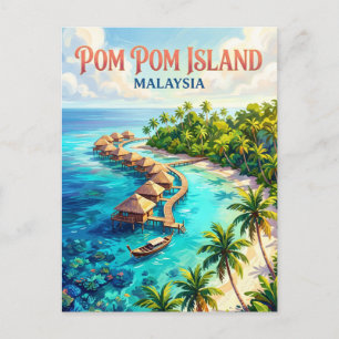 Pom Pom Insel Malaysia Postkarte