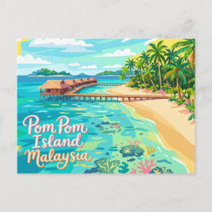 Pom Pom Insel Malaysia Postkarte