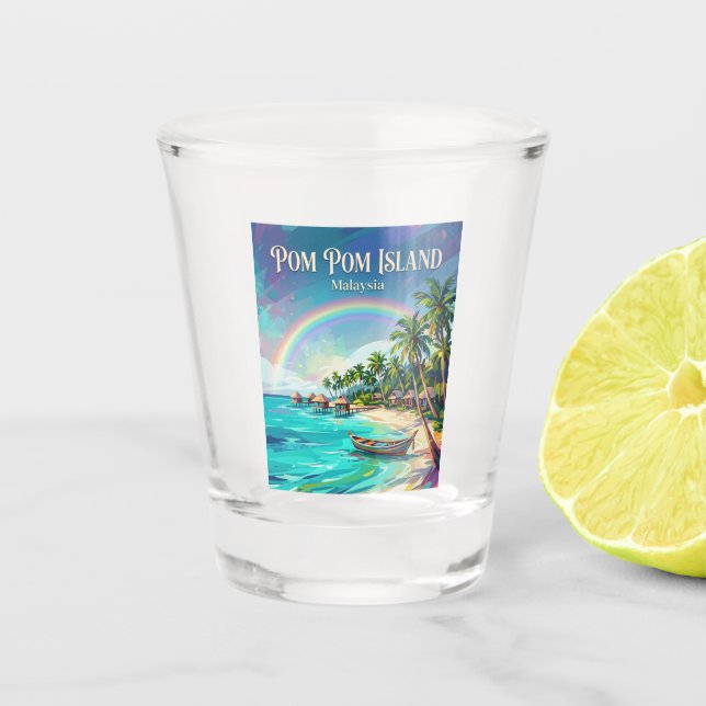 Pom Pom Insel Malaysia Schnapsglas (Vorderseite)