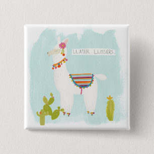 Pom Pom Lama Rama- Llater Llosers Button
