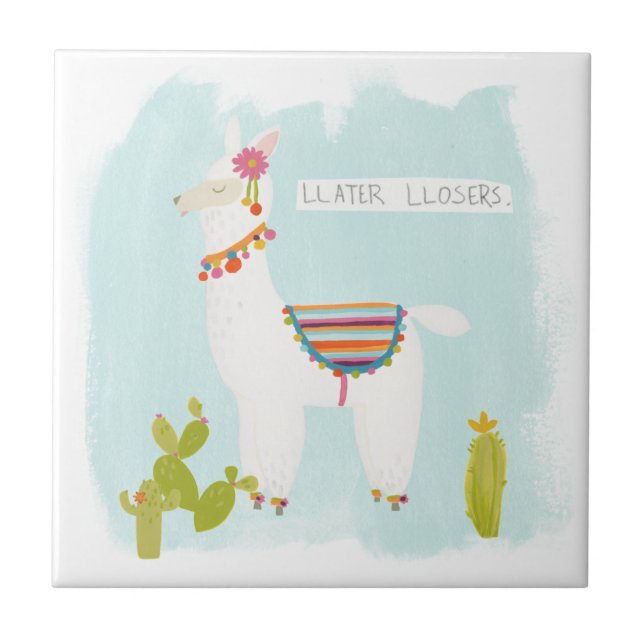 Pom Pom Llama Rama - Llater Llosers Fliese (Vorderseite)