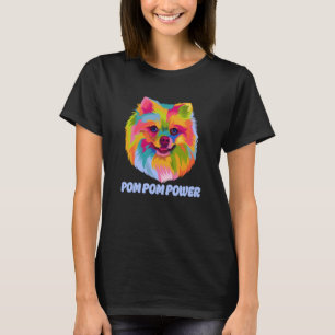 Pom Pom Power Spitz Spaß Spielzeug Rasse Tier pu T-Shirt