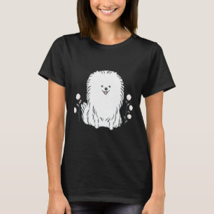 Pom Pom Puppy Dog Spitz weiß T-Shirt
