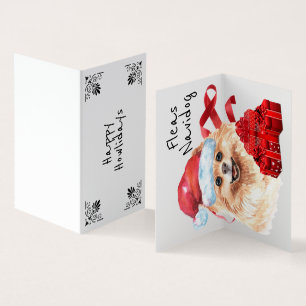 Pom Santa xmas sack rote Geschenke Bänder Wünsche