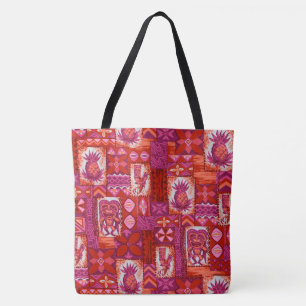 Pomaika’i Tiki Hawaiian Vintage Tapa Strandtasche Tasche