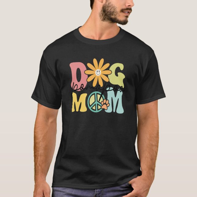 Pomapoo Groovy Hund Mama Frauen Haustier T-Shirt (Vorderseite)