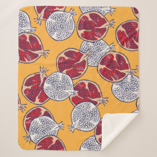 Pomegranat Gezeichnet: Handgemachte Vintage Muster Sherpadecke