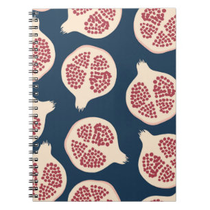 Pomegranat nahtloses Muster, Hintergrund mit Pomeg Notizblock
