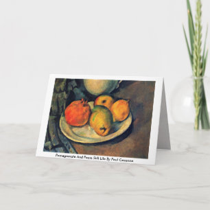 Pomegranat und Birnen noch Leben von Paul Cezanne Karte