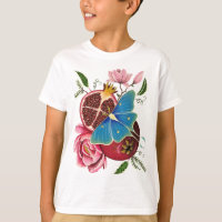 Pomegranat und Luna Moth Children's Basic T - Shir
