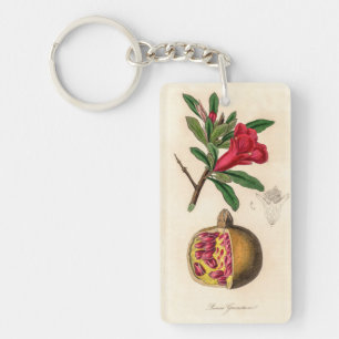 Pomegranat-Vintage Abbildung Schlüsselanhänger