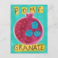 Pomegranat Whimsy Postcard