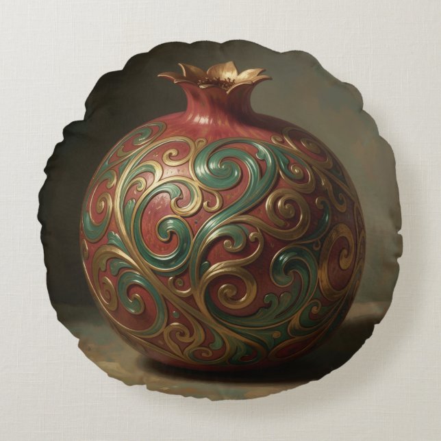 Pomegranate´11 Rundes Kissen (Vorderseite)