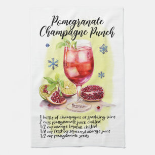 Pomegranate Champagne Punch Rezept Weihnachtsdesig Geschirrtuch