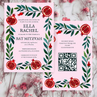 Pomegranate Custom B'nai Bat Bar Mitzvah QR Code