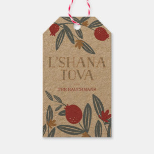 Pomegranate Florals Rosh Hashanah Geschenkanhänger