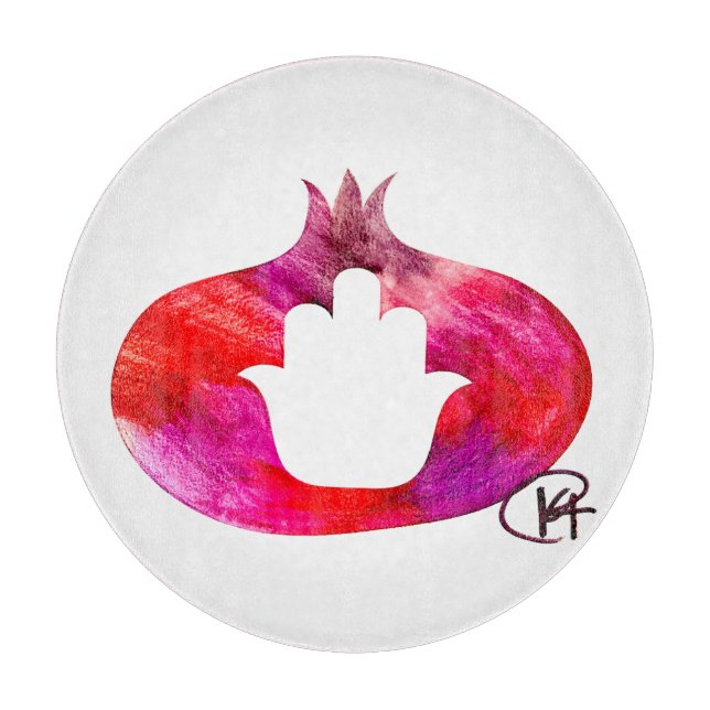 Pomegranate Hamsa Art Schneidebrett (Vorderseite)