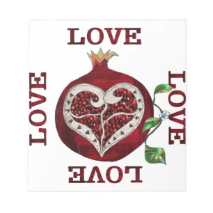 Pomegranate Heart LIEBE Valentine Notizblock